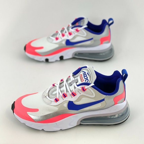 Nike Air Max 270 React Orange Blue Women's Sneakers Shoes Silver - Picture 3 of 12